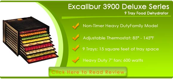 Excalibur 3900 Deluxe Series 9 Tray Food Dehydrator - Black